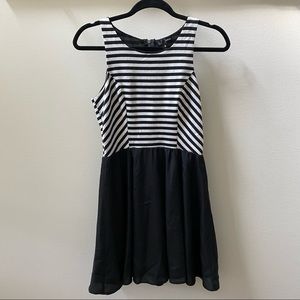 Aqua Black and White Dress